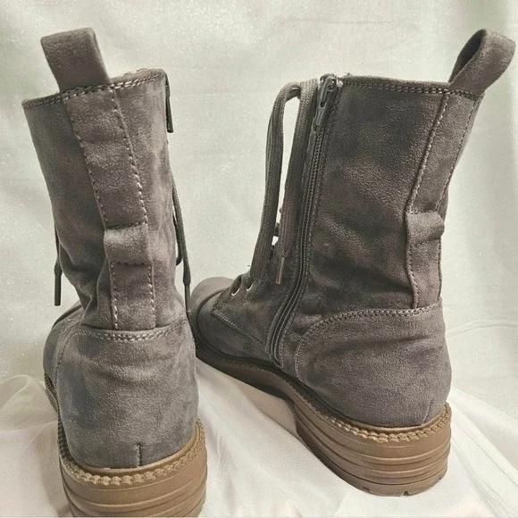 Combat Lace Up Zip Boots Gray Women's Size 7.5 Y2K‎ - Picture 7 of 7